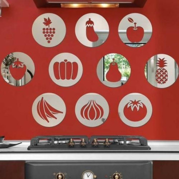 Pack  10 miroirs décoration cuisine argenté