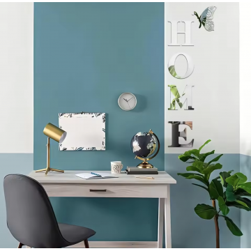 Autocollant mural miroir 3D avec mot Home
