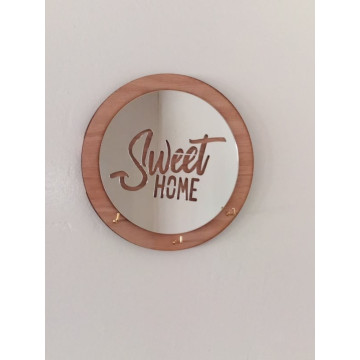 Support de clés  murale  sweet home - Argenté