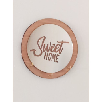 Support de clés  murale  sweet home - Argenté