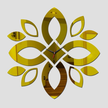 montre mur grande fleur nouveau design Doré