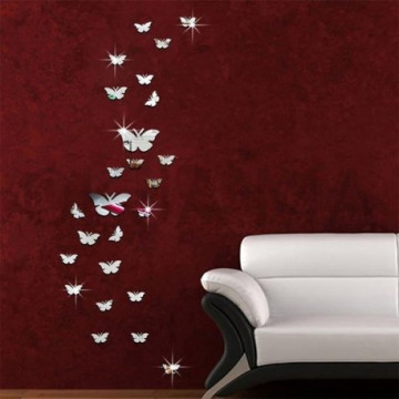 25 Petites miroirs papillons argenté
