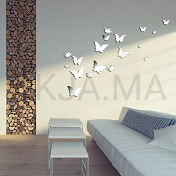 25 Petites miroirs papillons argenté