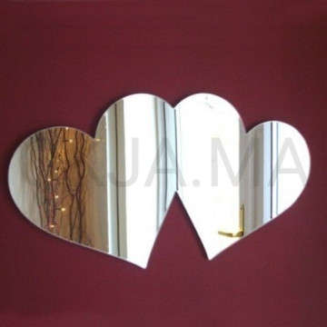 Miroir de 2 coeurs inseparables