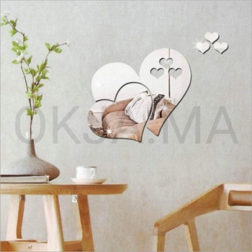 Mirror Love Hearts Wall