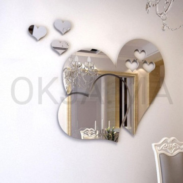 Mirror Love Hearts Wall