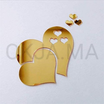 Mirror Love Hearts Wall OR 50 cm
