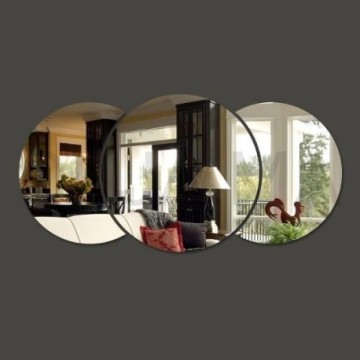 Miroir 3 cercle argenté du grand modèle