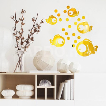 Miroirs stickers muraux poissons décoratifs