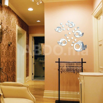 Miroirs stickers muraux poissons décoratifs