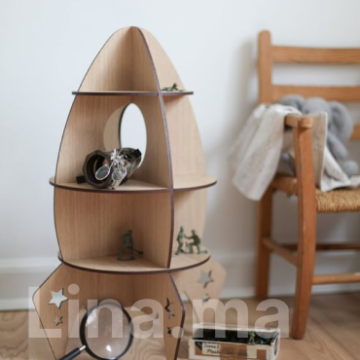 Rangement jouets sous forme fusée