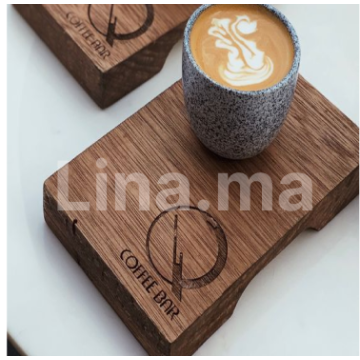 Sous tasse café en bois