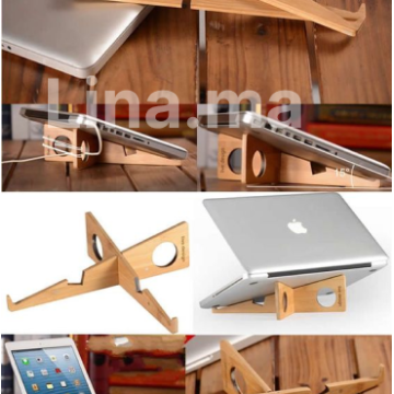 Support pc en bois facile à transporter