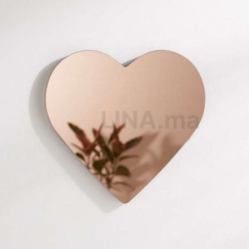 Miroir cœur en couleur rose
