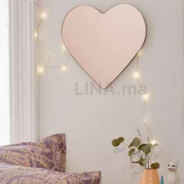 Miroir cœur en couleur rose