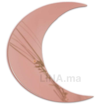 Miroir lune en couleur rose